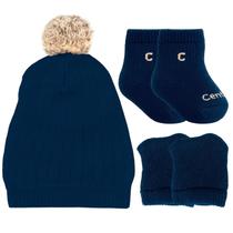Kit Saída Maternidade Canelado Para Bebês Cor Azul Conjunto Roupinha Infantil