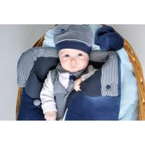 Kit saída maternidade de bebe masculino e feminina tema safari animais azul rosa vermelha para menino e menina com saco de dormir em algodão