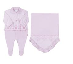 Kit Saída Maternidade Luxo Bebê Menina Bordado Paraiso 16141 Kit Saída Maternidade Luxo Bebê Menina Bordado Paraiso 16141