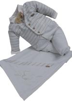 Kit Saída Maternidade Luxo Bebê Menino Malha Paraiso 17755