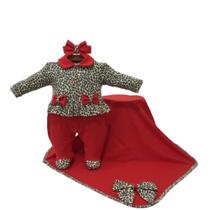 Kit Saída Maternidade Oncinha Vermelha Menina Bebê