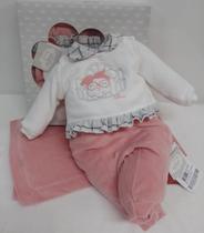 Kit Saída Maternidade Plush Bebê Menina LeBhua Paraiso 13401