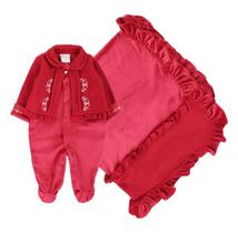 Kit Saída Maternidade Plush Luxo Bebê Menina Paraiso 17745