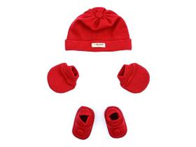 Kit Saída Maternidade Touca Sapatinho E Luvas Vermelho Trico Kit 3 Peças Recém Nascido Fio de Amor Kit Saída Maternidade Touca Sapatinho E Luvas Vermelho Trico Kit 3 Peças Recém Nascido Fio de Amor