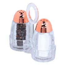 Kit Sal E Pimenta Galheteiro Com Saleiro Pimenteiro Em Acrílico Transparente Para Servir Mesa Cozinha Restaurante Tampa Rosé Gold Kit Sal E Pimenta Galheteiro Com Saleiro Pimenteiro Em Acrílico Transparente Para Servir Mesa Cozinha Restaurante Tampa Rosé Gold