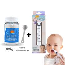 Kit Sal Para Lavagem Nasal + Seringa com Bico de Silicone