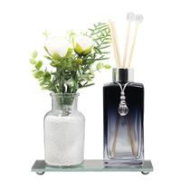 Kit Sala Banheiro Lavabo Difusor Square Bandeja Espelhada