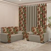 Kit Sala Completo Cortina 3M Capa Sofá 2 e 3 lugar Moderninade e Sofisticação