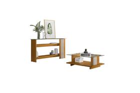 Kit Sala de Estar Frizz com Aparador e Mesa de Centro Cinamomo e Off White Liberty Móveis