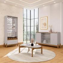 Kit Sala de Estar Odegard Off White/Cedro Kit Sala de Estar Odegard Off White/Cedro
