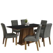 Kit Sala De Jantar Mesa 6 Cadeiras preto Madesa