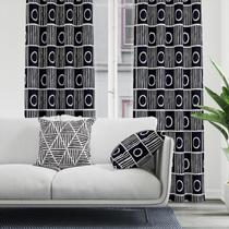 Kit Sala Geométrico Pinceladas Preto e Bege Claro Kit Sala Geométrico Pinceladas Preto e Bege Claro