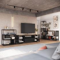 Kit Sala Rack com Gaveta Aparador e 2 Estantes Industrial