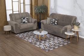 Kit Sala Tapete 2,50 x 1,45 + 4 Capas de Almofada Jacquard Luxo Antiderrapante Estampa Moderna Losango Bege Kit Sala Tapete 2,50 x 1,45 + 4 Capas de Almofada Jacquard Luxo Antiderrapante Estampa Moderna Losango Bege