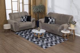 Kit Sala Tapete 2,50 x 1,45 + 4 Capas de Almofada Jacquard Luxo Antiderrapante Estampa Moderna Tabuleiro Preto Kit Sala Tapete 2,50 x 1,45 + 4 Capas de Almofada Jacquard Luxo Antiderrapante Estampa Moderna Tabuleiro Preto