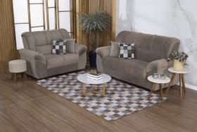 Kit Sala Tapete 4,00 x 1,45 + 4 Capas de Almofada Jacquard Luxo Antiderrapante Estampa Moderna Tabuleiro Bege Kit Sala Tapete 4,00 x 1,45 + 4 Capas de Almofada Jacquard Luxo Antiderrapante Estampa Moderna Tabuleiro Bege