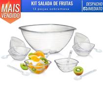 Kit Salada de Frutas Saladeira 13 Peças em Acrílico Sobremesa