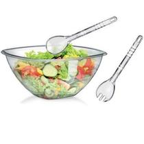 Kit Saladeira 3 Peças Grande Acrílica Transparente Delta Multiuso 4,5L Kit Saladeira 3 Peças Grande Acrílica Transparente Delta Multiuso 4,5L