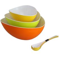 Kit Saladeira Benoá 3 Potes com 2 Colheres Kit Saladeira Benoá 3 Potes com 2 Colheres