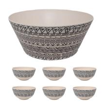 Kit Saladeira c/ 6un tigela Fibra bambu bowl cumbuca redonda Kit Saladeira c/ 6un tigela Fibra bambu bowl cumbuca redonda