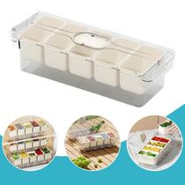 Kit Saladeira Fruteira com Divisórias e Caixa Térmica com Porta Gelo, Ideal para Frutas, Saladas e Verduras, Prática, Resistente e Funcional