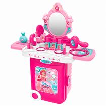 Kit Salão De Beleza Infantil Completo Com Acessórios Maleta 3 em 1 Meninas Dm Toys