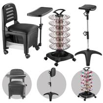 Kit Salão Manicure Cirandinha + Expositor + Tripé de Apoio Dompel Preto