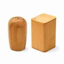 Kit Saleiro E Paliteiro Porta Palitos De Bambu