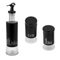 Kit Saleiro E Pimenteiro + Azeiteiro/vinagreiro Com Dosador