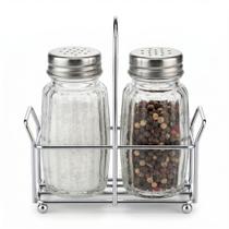 Kit Saleiro e Pimenteiro de Mesa Vidro Inox Canelado 2 Peças 50ml Porta Temperos Cozinha Kit Saleiro e Pimenteiro de Mesa Vidro Inox Canelado 2 Peças 50ml Porta Temperos Cozinha