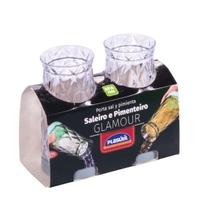 Kit Saleiro e Pimenteiro Plástico Glamour Dosador Temperos Kit Saleiro e Pimenteiro Plástico Glamour Dosador Temperos