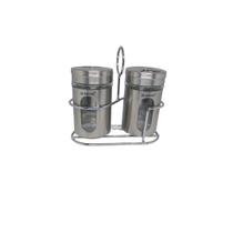 Kit saleiro e pimenteiro porta condimentos 2pçs em inox e vidro bmax bmf 1717 Kit saleiro e pimenteiro porta condimentos 2pçs em inox e vidro bmax bmf 1717