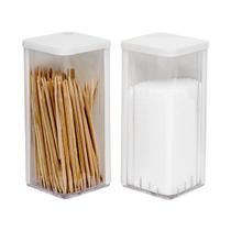 Kit Saleiro + Paliteiro Branco e Transparente 8x3,5Cm 1407 Jaguar