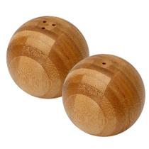 Kit Saleiro + Pimenteiro Esfera 100% Bambú Natural Paramount