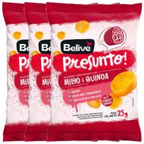 Kit Salgadinho de Milho Sabor Presunto Zero Glúten, Zero Lactose Belive - 3 pacotes de 25g