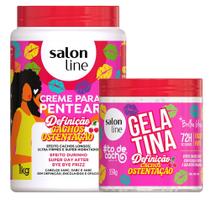 Kit Salon Line Cachos Ostentação Creme De Pentear 1kg + Gelatina Todecacho 550g Kit Salon Line Cachos Ostentação Creme De Pentear 1kg + Gelatina Todecacho 550g
