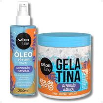 Kit Salon Line Cachos Perfeitos: Gelatina todecacho 550g e Óleo Sérum Multy 200ml para Definição e Antifrizz