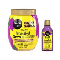 Kit Salon Line Creme de Tratamento Multy Maravilhas Irresistível 3 em 1 1kg+Óleo tratamento Irresistível 50ml Kit Salon Line Creme de Tratamento Multy Maravilhas Irresistível 3 em 1 1kg+Óleo tratamento Irresistível 50ml