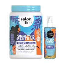 Kit Salon Line Creme para Pentear 1kg + Óleo Sérum Definição Natural 200ml