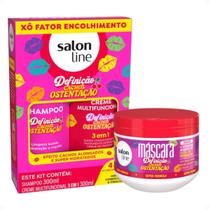 Kit Salon Line Definição Cachos Ostentação: Shampoo e Creme Multifuncional 300ml + Máscara Capilar 300g