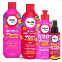 Kit Salon Line Definição Cachos Ostentação: Shampoo e Creme Multifuncional + Creme Pentear 300ml e Óleo Booster Kit Salon Line Definição Cachos Ostentação: Shampoo e Creme Multifuncional + Creme Pentear 300ml e Óleo Booster