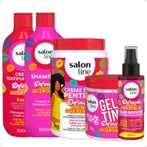 Kit Salon Line Definição Cachos Ostentação: Shampoo e Creme Multifuncional + Gelatina, Creme de Pentear 1Kg e Óleo Booster Kit Salon Line Definição Cachos Ostentação: Shampoo e Creme Multifuncional + Gelatina, Creme de Pentear 1Kg e Óleo Booster