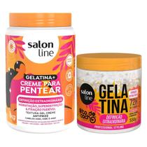 Kit Salon Line Definição Extraordinária: Creme Para Pentear 1kg e Gelatina Capilar 550g