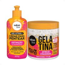 Kit Salon Line Definição Extraordinária: Creme Para Pentear 300g e Gelatina Capilar 550g Kit Salon Line Definição Extraordinária: Creme Para Pentear 300g e Gelatina Capilar 550g