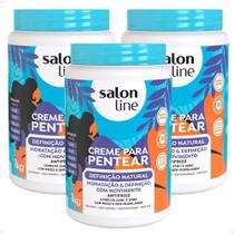 Kit Salon Line Definição Natural: 3 Creme Para Pentear 1kg