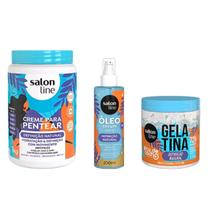 Kit Salon Line Definição Natural Creme 1kg + Gelatina 550g + Óleo Sérum 200ml