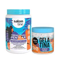 Kit Salon Line Definição Natural Creme 1kg + Gelatina 550g