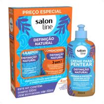 Kit Salon Line Definição Natural: Shampoo, Creme Multifuncional 300ml e Creme Para Pentear 300ml Kit Salon Line Definição Natural: Shampoo, Creme Multifuncional 300ml e Creme Para Pentear 300ml
