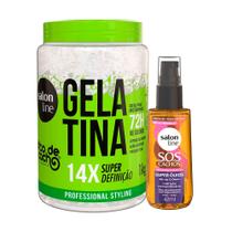 Kit Salon Line Gelatina Super Definição 1Kg + Óleo Capilar Super Óleos 42ml
