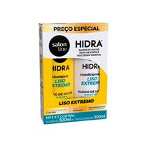 Kit Salon Line Hidra Amido de Milho Liso Extremo Alinhador Antifrizz Shampoo + Condicionador Vegano